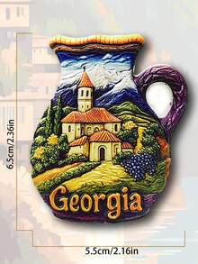 1pc 3D Poland, Turkey, Georgia Fridge Magnet, Travel Souvenir Home Decor Magnetic Refrigerator Sticker - Multicolor - View 10