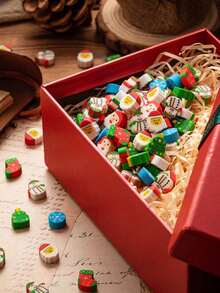 200pcs Christmas Mini Erasers-Various Cartoon Small Erasers, Cute Small Animal Erasers Bulk For Desk Pets Christmas Pencil Erasers Socks Santa Snowflakes Gift Filling Rewards Prizes, Great For Classroom Gifts, Rewards And Party Favors, Classroom Incentive Items, Durable Erasers(Very Mini,Do Not Buy If You Mind)