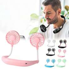 Portable Neck Hanging Fan, Desk Fan, Handheld Fan, Neck Hanging Air Conditioner, Good Cooling Effect, 60 Degree Rotation, Suitable For Travel, Sports, Walking And Outdoor Work, Rechargeable Battery Capacity 1200mAh/1800mAh, Spring Summer Picks, Brides Maid Gifts, Room, Bedroom Decor, Bedroom Decor, Beach, Travel, For Men, For Women, Vacation - Multicolor - View 2