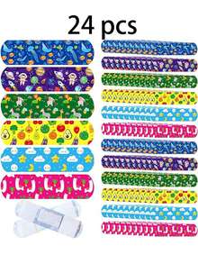 24片/30片可爱卡通女孩风格透气创可贴，6款随机款式 PE自粘创可贴运动户外时尚便签 - 万圣节和圣诞节礼物 - 款式随机 - 彩色 - 查看 11