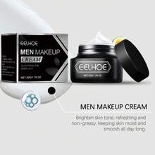 EELHOE Men's No-Makeup Cream Long Lasting Hydrating Oil-Control Concealer Nourishing Improve Rough Dry Skin Moisturizing Brightening Tightening Rejuvenate Face Care Cream - 黑色 - 查看 6