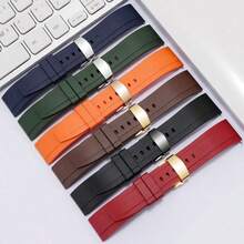 20mm 22mm 24mm TPU Strap, Used For Men's Watch Waterproof Rubber Strap, Quick Disassembly Silicone Diving Bracelet Butterfly Buckle