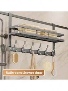 Over The Door Hook Storage Rack - Door Back Hook Towel Rack, Coat Hanger For Door, Fits 1.33-1.77 Inch Door Thickness, Easy To Install, Home Essentials, Kitchen Bathroom Accessories - Multicolor - View 3