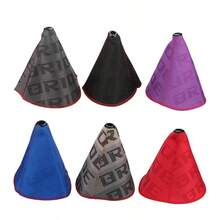1pc JDM Style Canvas Universal Shift Lever Knob Boot Cover Racing Shift Knob Collars With Br Logo - one-size - View 3