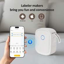 Thermal Label Maker Machine With Tape, L12/13  Portable Bluetooth Label Printer For Storage, Shipping, Barcode, Mailing, Office, Home, Organizing, Sticker Maker Mini Label Maker With Multiple Templates Label Maker Machine -  Bluetooth Wireless Sticker Printer, Pocket Sticker Maker With 1pc 12x40mm Tape, Inkless Printer For Ios & Android, Praticle Labeler & Gift For Home & Office Organization Bluetooth Label Maker Machine With Tape, Continuous Waterproof Label, Versatile App With 35 Fonts And 1k+ Icons, Inkless Labeler For Home, Kitchen, School, Office Organization - Beige - View 9
