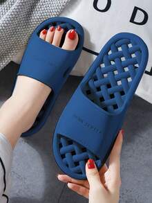 Hollow Breathable Simple Fashionable Casual Slippers For Everyday Wear - Blue - View 6