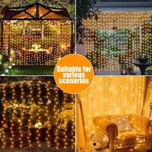 Curtain Light,Outdoor Solar Curtain Lights, Solar Lights Outdoor,Solar Panels,Used For Courtyard, Garden, Wedding, Party Decoration - White/Yellow/Color, Holiday Lighting, Elegant Atmosphere, Garden Decoration, Durable Outdoor Solar Lights For Yard Solar Lights Outdoor Waterproof Solar Garden Lights Solar Pathway Lights Outdoor Outside Lights For Yard Outdoor Lights For Patio Solar Powered Outdoor Lights - Yellow - View 10