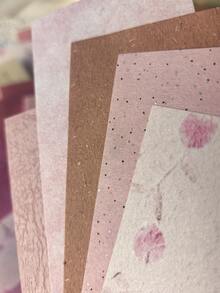 50pcs/Pack Romantic Pink Natural Texture Decorative Paper, DIY Scrapbooking Memo Pad - one-size - View 5
