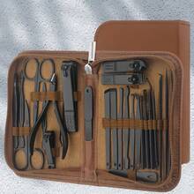 Nail Black Brown 26 Piece Set, Armored Pliers, Nail Files, Ear Spoons, Eyebrow Clippers, Trimming Toenails, Specialized Nail Clipper Set.