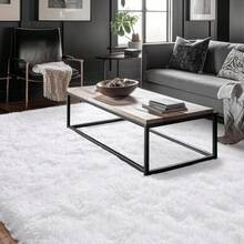 Large Shaggy Area Rug For Living Room & Bedroom – Washable Fluffy Carpet With 1.7in High Pile, Plush Aesthetic Throw Rug, Non-Slip Rubber Backing With 4 Anti-Slip Pads, Durable Edge Stitching – Cozy Minimalist Decor – Great Gift For Halloween & Christmas, Perfect For Play Rooms & Parties – Heavyweight 700g+/㎡ – Sizes: 4*6 / 5*7 / 6*9 / 8*10 / 9*12 Ft - 白色 - 查看 2