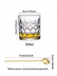 1 pezzo Bicchiere da whisky intagliato, bicchiere vintage, bicchiere per bevande forti di tipo a tamburo, bicchiere da bar con rilievi, bicchiere da bere con base pesante, bicchiere da cocktail vintage per bourbon, scotch, superalcolici, acqua, succhi, essenziale per il bar di casa, regalo per adulti, uomini e donne, regalo di Ognissanti