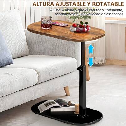 Milky Way Milky Way Adjustable TV Tray Table Adjustable Side Table, C-Shaped Sofa Side Table, 360° Swivel Small Side Table For Living Room, Bedroom, Sofa TV Tray Table, Small Space Side Table