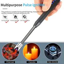 Encendedor Eléctrico Recargable USB, Encendedor De Vela Electrónico, Vela De Plasma sin Llama, Encendedores Largos, Manguera, Estufa De Gas, Pistola De Encendido, Arco Para Acampar, Encendedor De Plasma Sin Llama Para El Hogar Y Acampar Al Aire Libre Y Para Velas Y Estufas De Gas - Negro - Ver 9