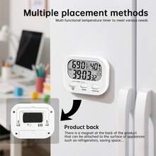Timer With Temperature Display, Countdown Timer For Studying, Cooking, Kitchen Reminder, Time Management, Self-Discipline - Multicolor - View 4