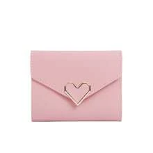 Monedero corto pequeño en forma de corazón de metal vintage para mujeres y estudiantes - rosa - Ver 9