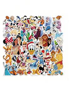 Disney 50张官方授权动画卡通贴纸套装，圣诞节生日礼物，防水乙烯基材质，适用于笔记本电脑、滑板、行李箱等，图案包括史迪奇、米奇、小熊维尼、白雪公主、花木兰、狮子王等。 - 查看 5