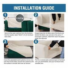 3 Piece Chesterfield Sofa Cover For 2 Cushion Couch High Arm Sofa Slipcovers 2 Seat High Stretch Washable Furniture Protector For Dogs Pet Ivory, XL-Loveseat