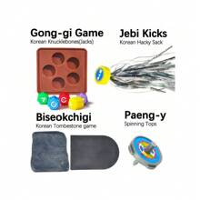Conjunto del juego coreano Gonggi, divertidos juegos tradicionales de la TV del calamár de Corea que incluyen Jebi Chagi, Gong-Gi y DDAKJI, perfecto para viajes familiares, desarrollo de habilidades y regalos para fiestas