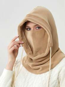 1pc Warm And Windproof Winter Hat For Men And Women, Outdoor Fleece Hat, Windproof Head Cover For Mountain Bike Riding, Motorcycle Face Mask Hat, Integrated Cold Resistant Scarf Hat For Motorcycle Riding - Perfect Outdoor Gift Ski Masks