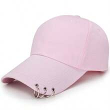 1 Mũ bóng chày Unisex trơn màu, dây đeo ba vòng phong cách Hàn Quốc, mũ snapback cho cặp đôi dã ngoại, lý tưởng cho mùa xuân và mùa hè - mũ bóng chày - Xem 6