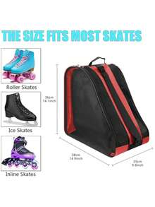 溜冰鞋包，透气冰鞋包，带可调节肩带，牛津布滑冰鞋收纳包，适用于男女成人溜冰鞋配件