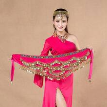 Women's Wavy Belly Dance Waist Belt & Hip Scarf, Women's Sweet Belly Dance Coin Hip Wrap Skirt - Multicolor - View 19