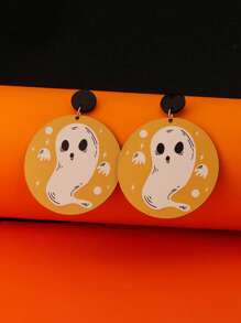 1 Pair Butterfly & Ghost Dangle Earrings, Cute Halloween Jewelry