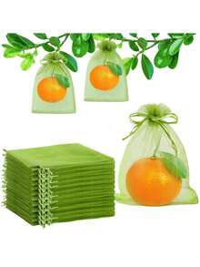 50/100 Buah Kantong Pelindung Buah & Sayuran dengan Penutup Jaring Tali Serut, Kantong Jaring Buah Taman yang Dapat Digunakan Kembali, Kantong Kasa, Kantong Hadiah, Untuk Anggur, Apel, Jeruk Bali, Tanaman, Bunga, Sayuran, Pohon, dan Lainnya, Pelindung Serangga Berkebun yang Ideal, Penutup Jaring Anti Serangga Taman - MultiWarna - View 9