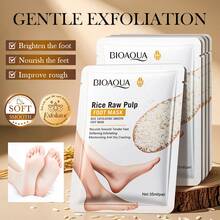 10pcs Rice Exfoliating Foot Mask, 5 Pairs Of Foot Masks, Elastic And Smooth, Exfoliating Calloused Dead Skin, Suitable For Both Men And Women, Used For Daily Foot Care For Dry, Aging, And Cracked Foot Car - White - View 1