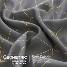 2 Pcs Blackout Curtains For Bedroom & Living Room - Diamond Foil Print, Grommet Top, Thermal Insulated & Room Darkening (Blocks Sun, Saves Energy) - 淺灰色 - 查看 4