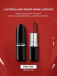 MAC Lustreglass 唇膏 Sheer Shine PDA（砖红色）1 盎司/3 克 - #549 bricky red - 查看 2