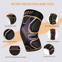 2 Pack COPPER Knee Braces For Knee Pain Relief - Compression Sleeve For Men & Women - Knee Support For Meniscus Tear, ACL, Arthritis, Joint Pain For Running, Weightlifting & Workouts