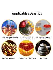 1 Box Of 50pcs Christmas Candles, Heat-Resistant Tea Candles And Smokeless Soy Wax Candles, Suitable For Tea Brewing, Romantic Candlelight Confession On Christmas, Creating Romantic Party Atmosphere, Valentine's Day Gift