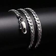 18k金925纯银5毫米全侧项链16/18/20/22/24英寸链子适合男女时尚婚礼订婚珠宝 - 銀色 - 查看 7