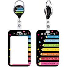 Black Iniranal Quote Work Retractable Badge Reel With ID Holder School Teachers ID Badge Holder C Reel Cl For  ID Badges For Wen Men Girls Cool Heavy Duty Retractable Keychain