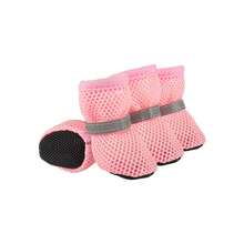 4pcs Breathable Mesh Dog Shoes, Summer Breathable Anti-Slip Dog Boots Paw Protector, Suitable For Medium & Small Dogs - Multicolor - View 3