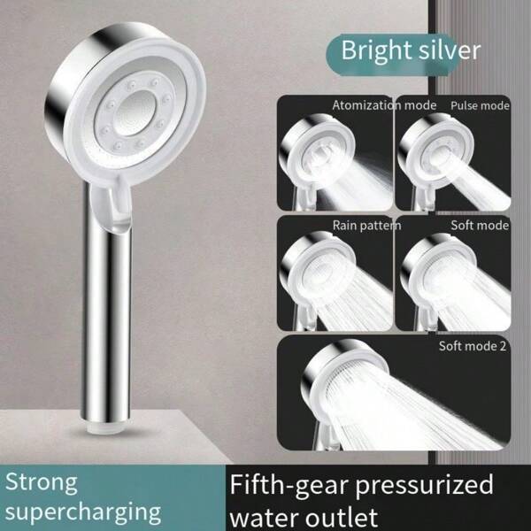 Shower Head Set With Booster, Bathroom Water Heater Pressurized Shower Head, Handheld Shower Head