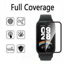 OUKNOEO 2 miếng dán màn hình đồng hồ thông minh trong suốt, bóng, mềm, phủ toàn bộ, tương thích với Watch Mi Band 10 9 8 7 Pro 6 5 Series, chống vân tay, lắp đặt không có bong bóng, chống trầy xước, bảo vệ màn hình thiết yếu, dùng cho kính chắn gió hàng ngày, văn phòng, gia đình, miếng dán bảo vệ màn hình đồng hồ, phụ kiện đồng hồ, chống nước, chống sốc, chống rơi, chống rơi - 2 chiếc - Xem 5