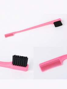 Conjunto de 2 pentes multifuncionais para estilizar o cabelo, escova dupla face para controle de frizz, essencial para volta às aulas, viagens e férias, acessórios de cabelo femininos - pente, escova para frizz, escova desembaraçadora, escova redonda, conjunto de mini pentes, pente de madeira, escova de cabelo, pente, escova para a parte de trás, escova de cabelo, escova para frizz, escova desembaraçadora, ferramentas de estilização de cabelo - Multicolorido - Ver 3