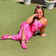 Pópidí Children's Flip-Flops, Papete Sandals, Girls 12.46S - 玫紅色 - 查看 3