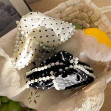 1 Peça/2 Peças Delicado Grampo de Cabelo Tipo Garra de Caranguejo com Pérola Falsa e Borboleta de Chiffon Francês, Acessório de Cabelo Elegante e Minimalista, Material Escolar, Faculdade, Acessórios de Cabelo com Pérola Falsa