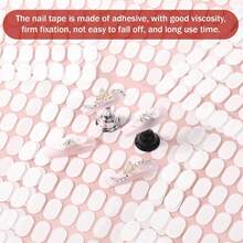 600 PCS False Tip Double Sided Adhesive Tapes, White Pre-Cut Nail Display Strips Press On Adhesive Tabs Nail Art Glue Stickers Nails Art Holder Nails Display Book - 1 - 查看 7
