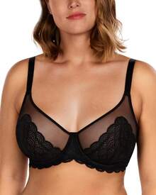 HSIA Minimizer Bras Women Large Bust Full Coverage Lace Plus Size Bra - Scales - Black - View 12