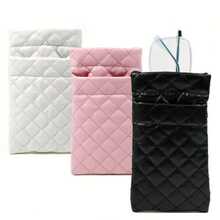 1pc Portable Squeeze Eyeglass Case - PU Leather Soft Eyeglasses Case Easy To Use Glasses Case Bag (Random Style)