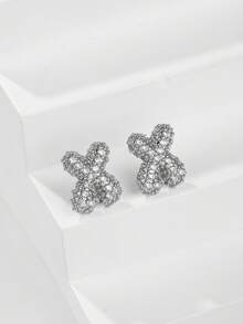 1 对泡泡首字母耳钉精致泡泡方晶锆石 26 个字母 A-Z 个性化名字耳钉情人节珠宝生日礼物适合女士和女孩 - 耳環 - 查看 41