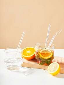 10 件可重复使用玻璃吸管套装，弯和直透明饮用吸管，返校，高硼硅玻璃冰沙吸管，鸡尾酒吸管，适用于冷热饮料、冰咖啡、果汁、派对用品、家庭和办公室的酒吧配件。 - 彩色 - 查看 7