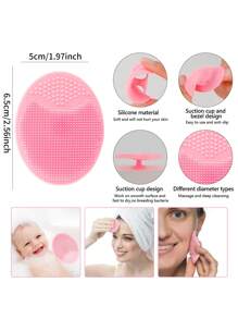 RANCAI 硅胶手动洗脸刷，柔软洗脸刷去角质，防水亲肤洁面刷，可去除黑头白头彩妆残留