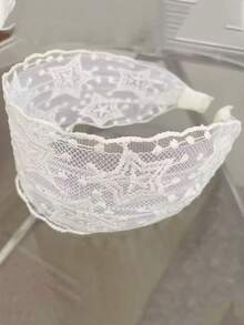 1/3 件女士优雅蕾丝星形蝴蝶结格子头带，适合日常使用，居家、学校、海滩、工作、派对、节日、生日、返校、新年、情人节、母亲节、婚礼、音乐节、毕业典礼 - 白色 - 查看 5