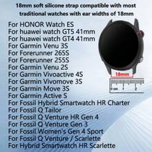 18 毫米 20 毫米 22 毫米柔软硅胶表带兼容 Garmin Active 6/5/Approach S50/Venu Sq 2/Venu 2/2s/Venu 3/3s/Forerunner 570 42 毫米/47 毫米/158/165/245/265/255/255s/265s/Galaxy Watch/4/5/6/7/Active 2/Watch /GT3/GT4/GT5/GT5pro/GT3pro 46 毫米/Amazfit Active/Active2/GTS3/GTS4/Redmi Watch5 Active/Watch5 Lite