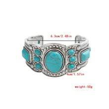 1pc Women's Western Cowgirl Style Turquoise Boho Bangle, Suitable For Casual Outfits